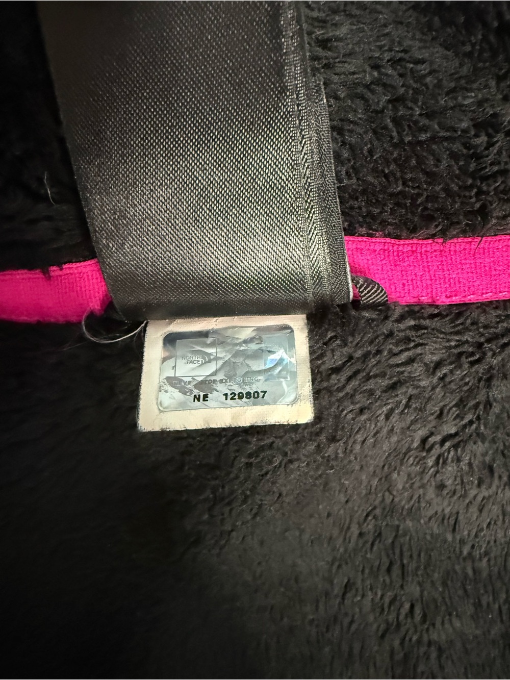 The North Face Teddy Bear Full Zip Up Black and Pink Sz Large - Picture 5 of 9